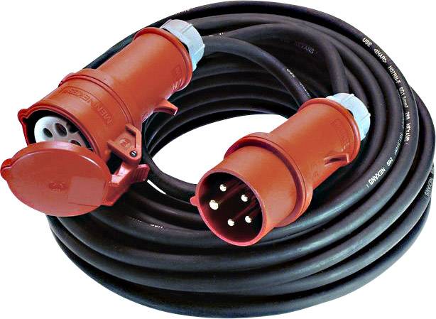 Bachmann Electric 0165793 Produzni kabl 16 A 10 m H07RN-F 5G 2,5 mm2 400 V IP44 CEE utikac 16 A 5P - CEE spojnica 16 A 5P crna