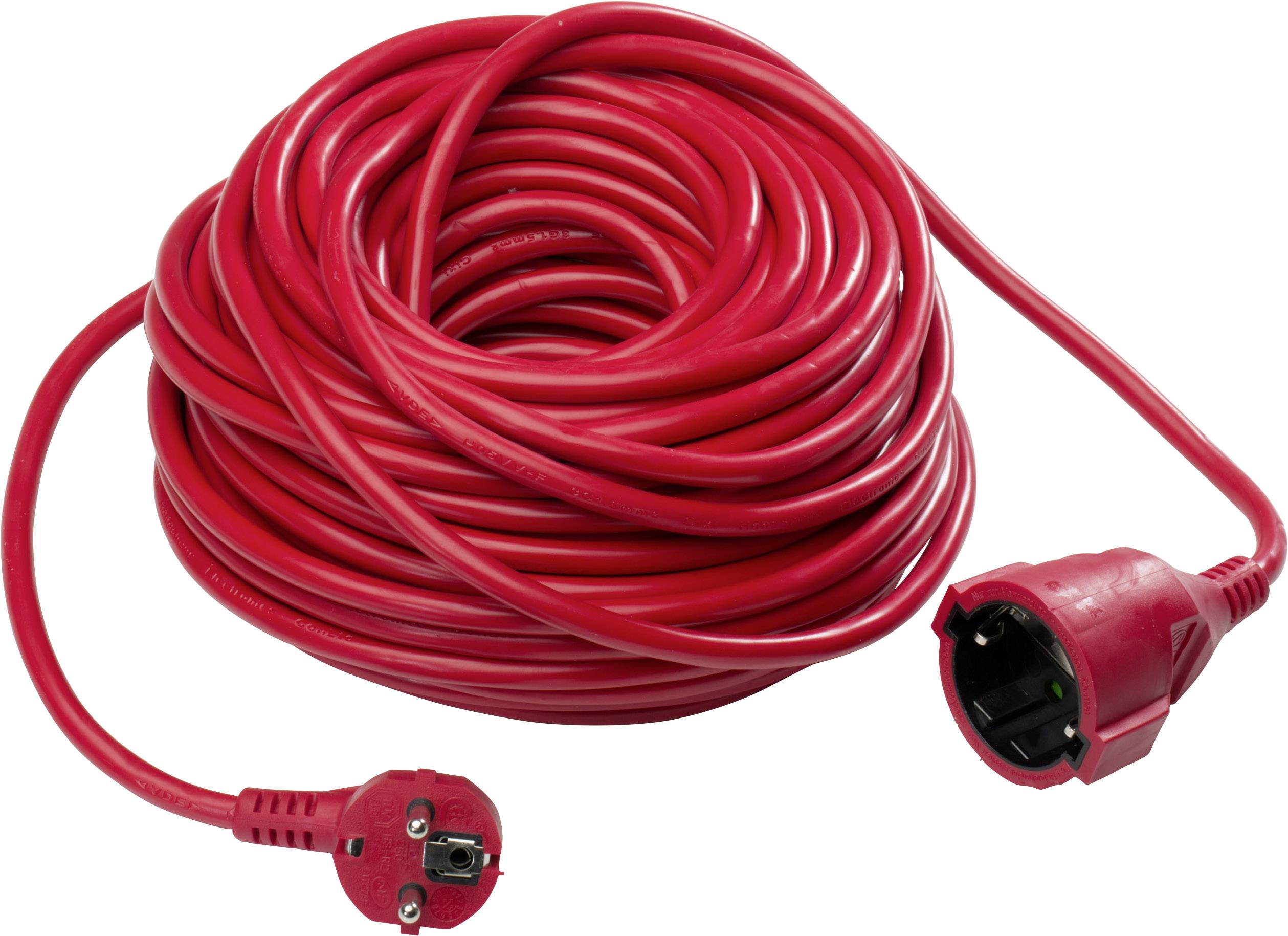 AS Schwabe 51153 Napojni kabl 16 A 15 m H05VV-F 3G 1,5 mm2 230 V IP20 Schuko utikac - Schuko uticnica crvena