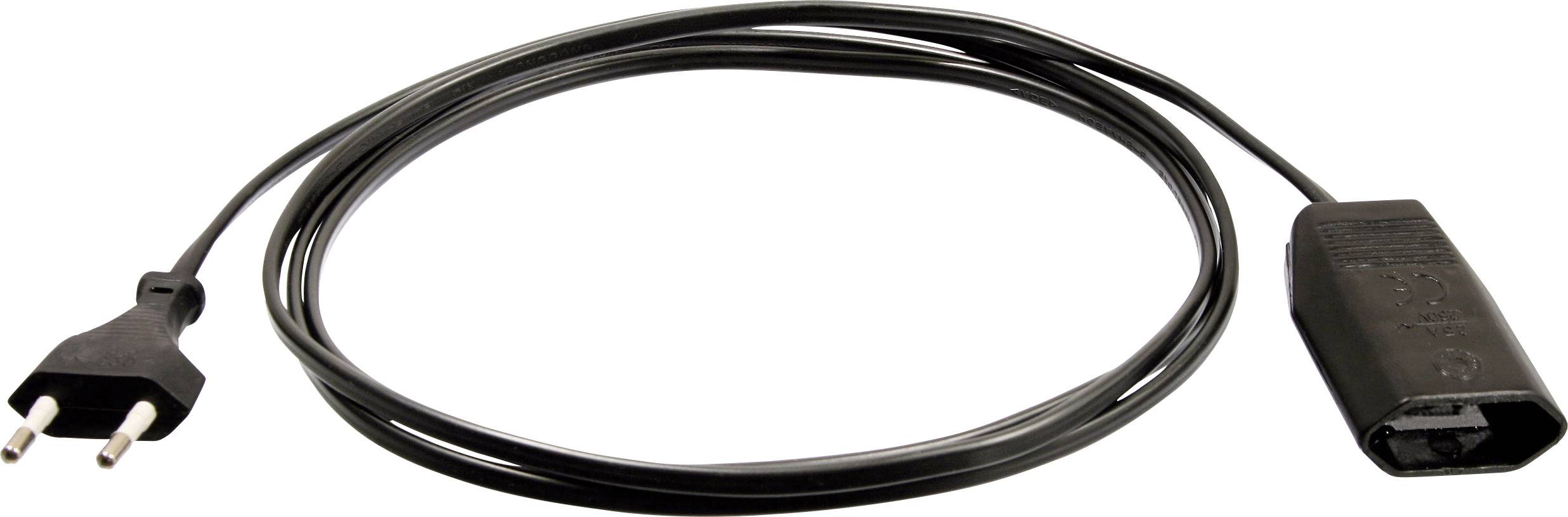 AS Schwabe 50132 Napojni kabl 2.5 A 3 m H03VVH2-F 2X 0,75 mm2 230 V IP20 Euro utikac - Euro uticnica crna