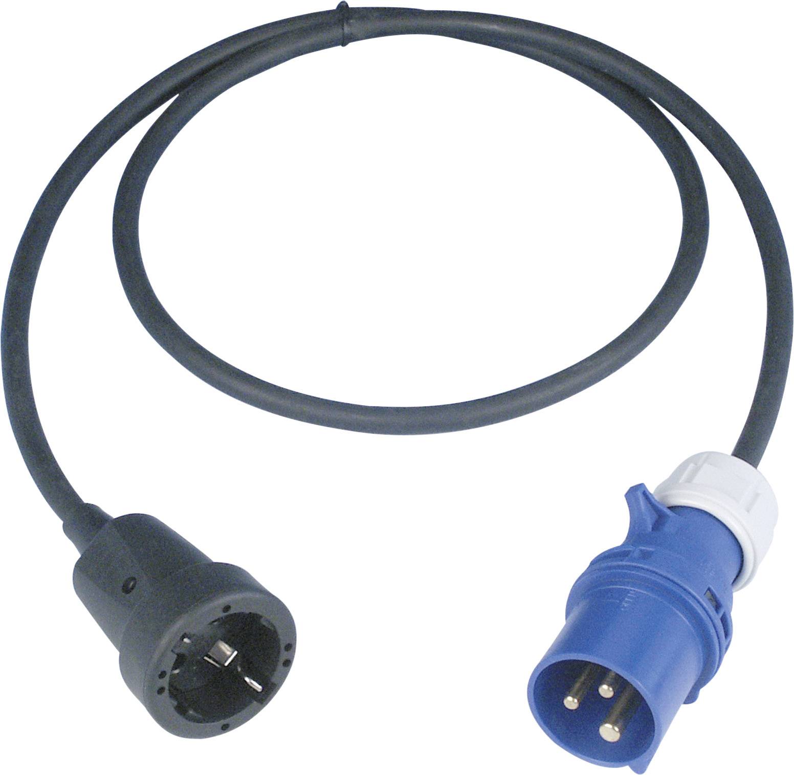 REV 0577755555 Produzni kabl 16 A 1.50 m H07RN-F 3G 1,5 mm2 250 V IP44 Schuko uticnica - CEE spojnica 16 A 3P crna