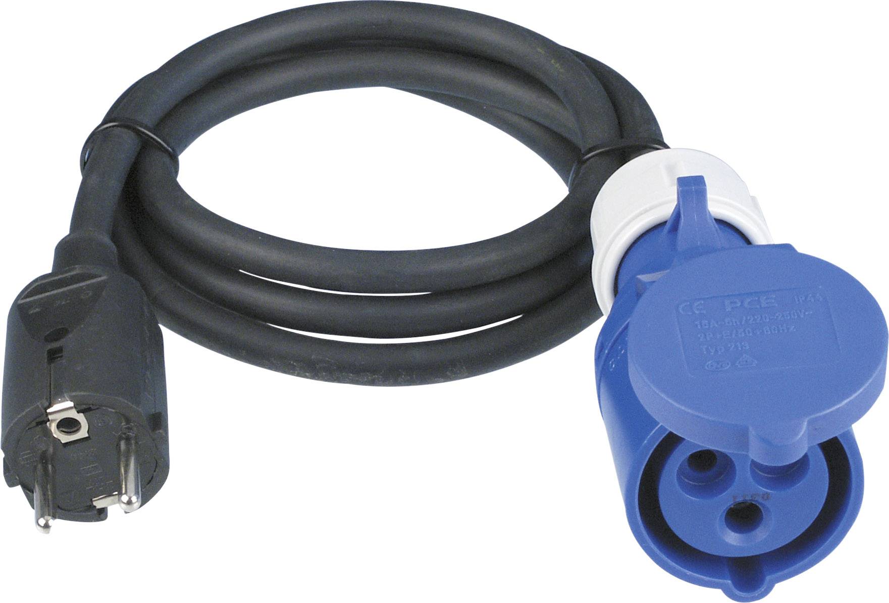 REV 0577750555 Produzni kabl 16 A 1.50 m H07RN-F 3G 1,5 mm2 250 V IP44 Schuko utikac - CEE utikac 16 A 3P crna