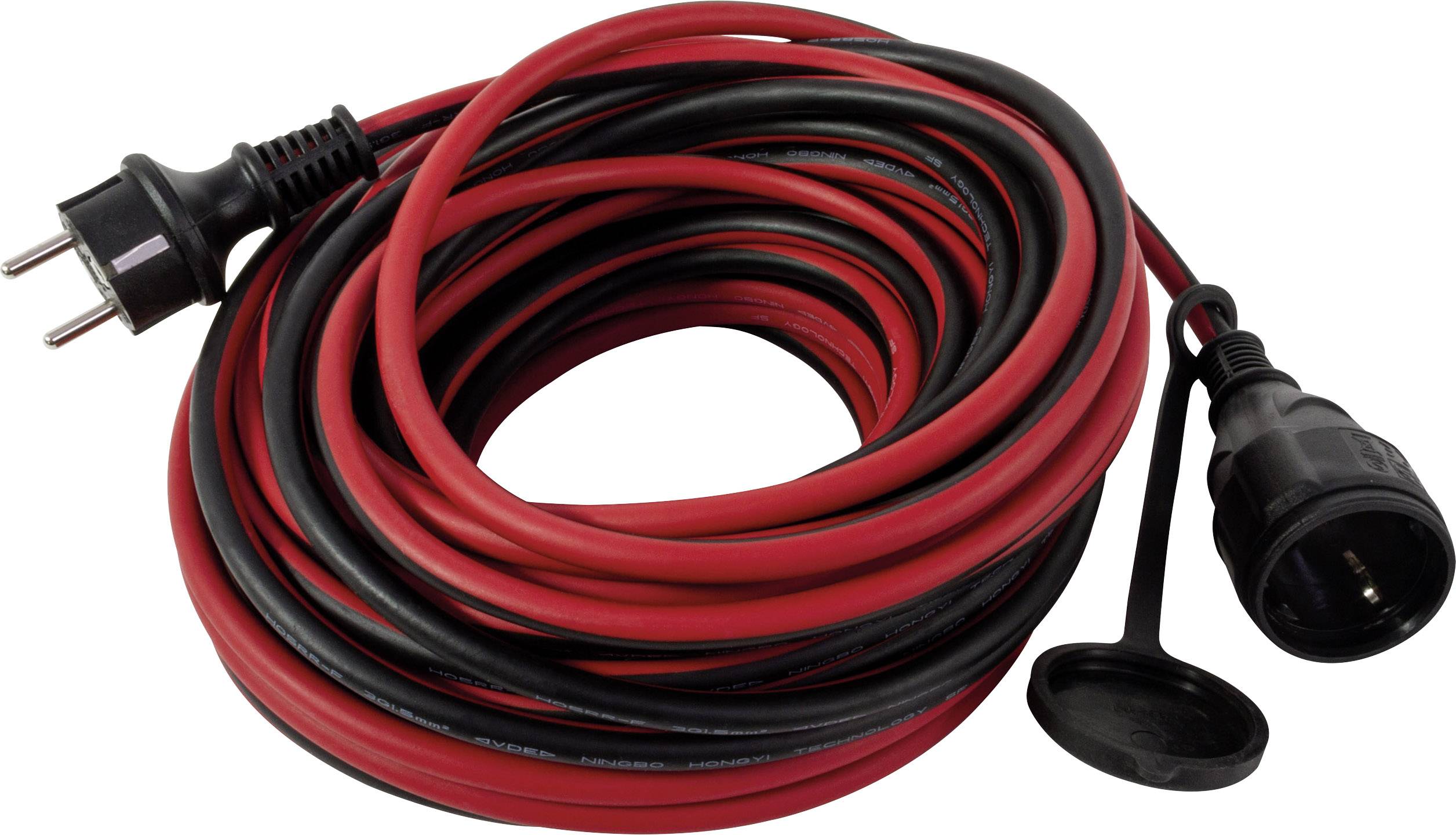 REV 0017050614 Produzni kabl 16 A 5 m H05RR-F 3F 3G 1,5 mm2 230 V IP44 Schuko utikac - Schuko uticnica crvena, crna