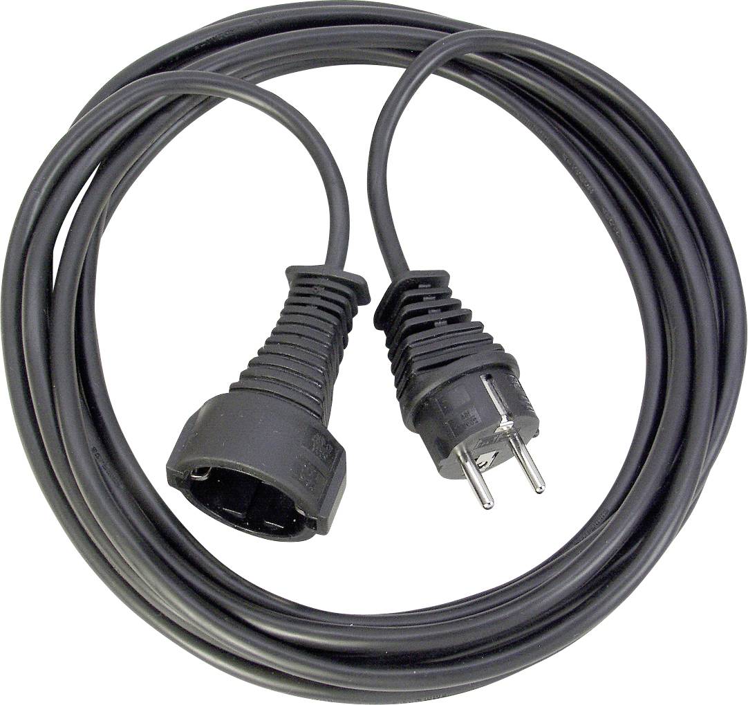 Brennenstuhl 1165010015 Produzni kabl 2 m H05VV-F 3G 1,5 mm2 230 V IP20 1 uticnica Schuko utikac - Schuko uticnica crna