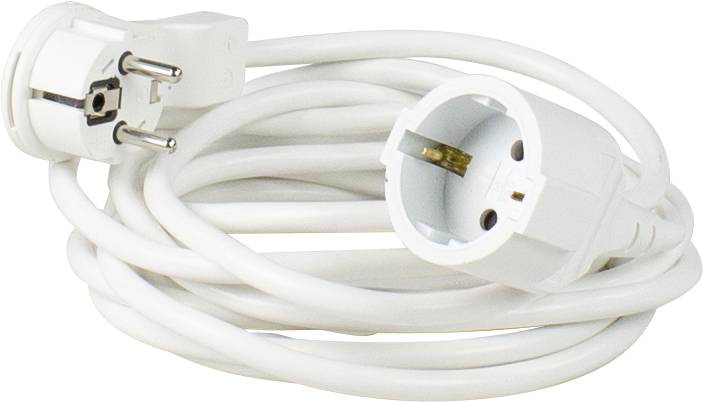 AS Schwabe 50521 Produzni kabl 5 m H05VV-F 3G 1,5 mm2 IP20 Schuko - Schuko uticnica bela