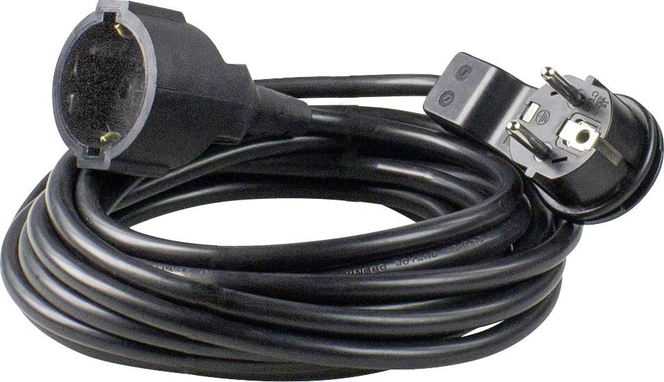 AS Schwabe 50522 Produzni kabl 5 m H05VV-F 3G 1,5 mm2 IP20 1 uticnica Schuko - Schuko uticnica crna