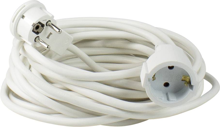 AS Schwabe 51021 Produzni kabl 10 m H05VV-F 3G 1,5 mm2 IP20 Schuko - Schuko uticnica bela