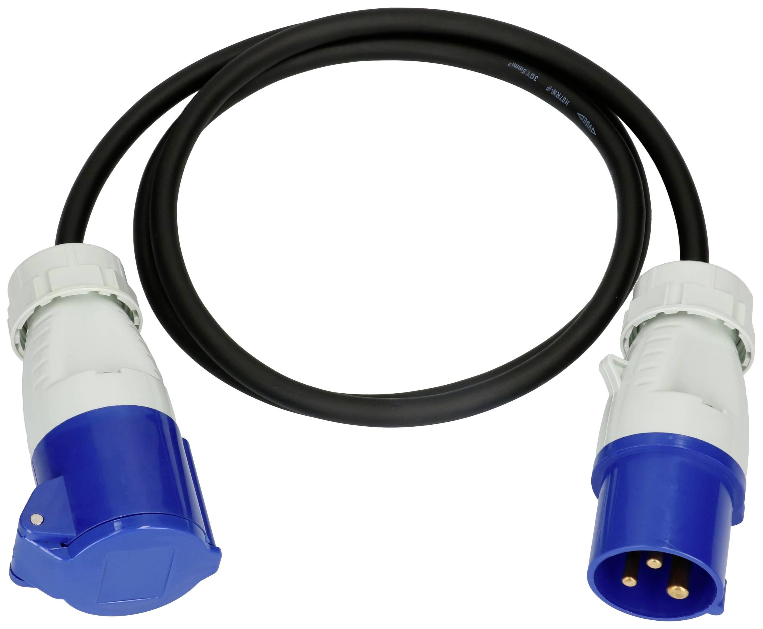Max Hauri 163894 Produzni kabl 1.5 m H07RN-F 3G 1,5 mm2 1 uticnica CEE utikac 16 A 3P - CEE spojnica 16 A 3P plava, crna UV otporan, otporan na ulje