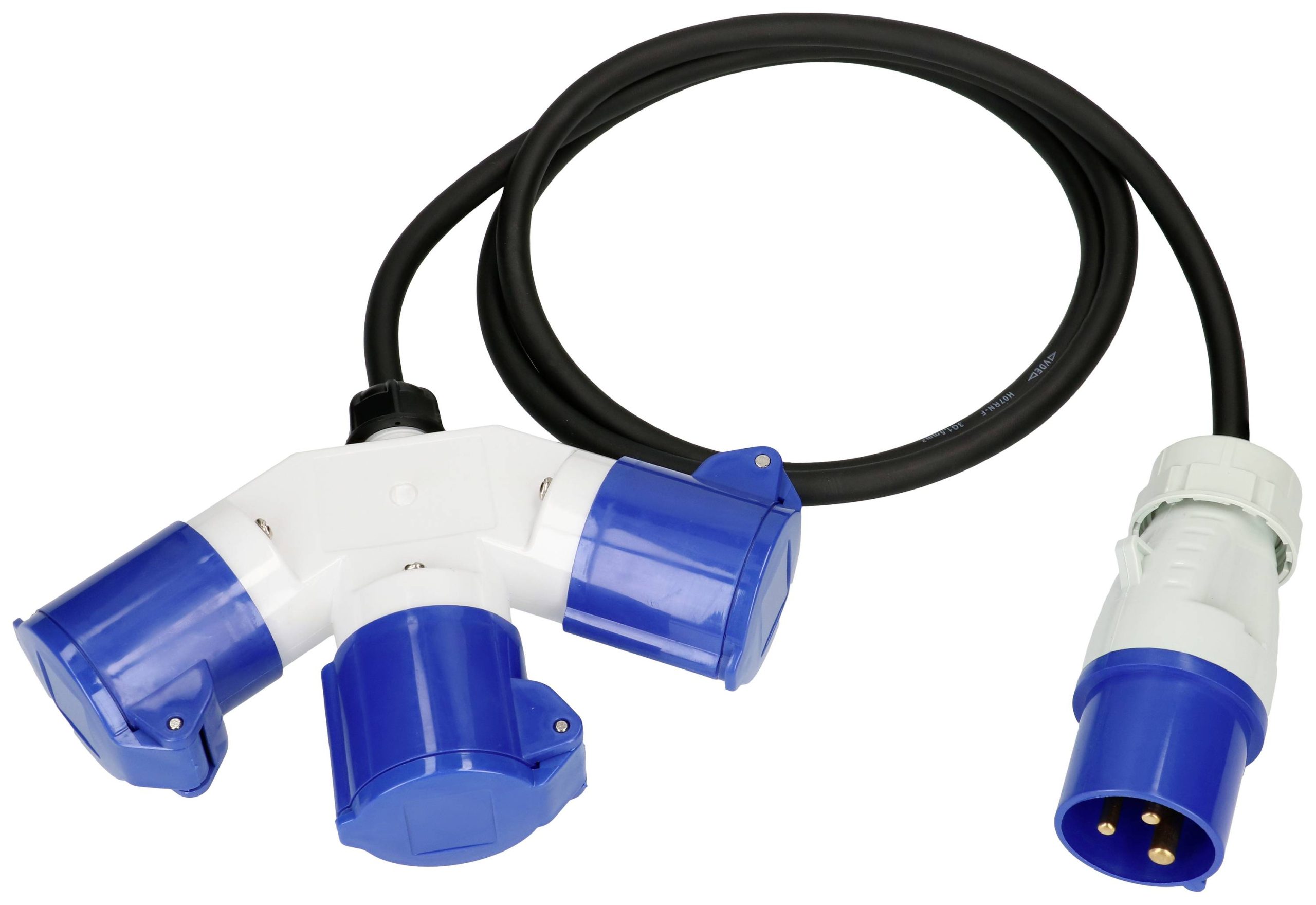 Max Hauri 163897 Produzni kabl 1.5 m H07RN-F 3G 1,5 mm2 3 uticnice CEE utikac 16 A 3P - CEE spojnica 16 A 3P plava, crna UV otporan, otporan na ulje