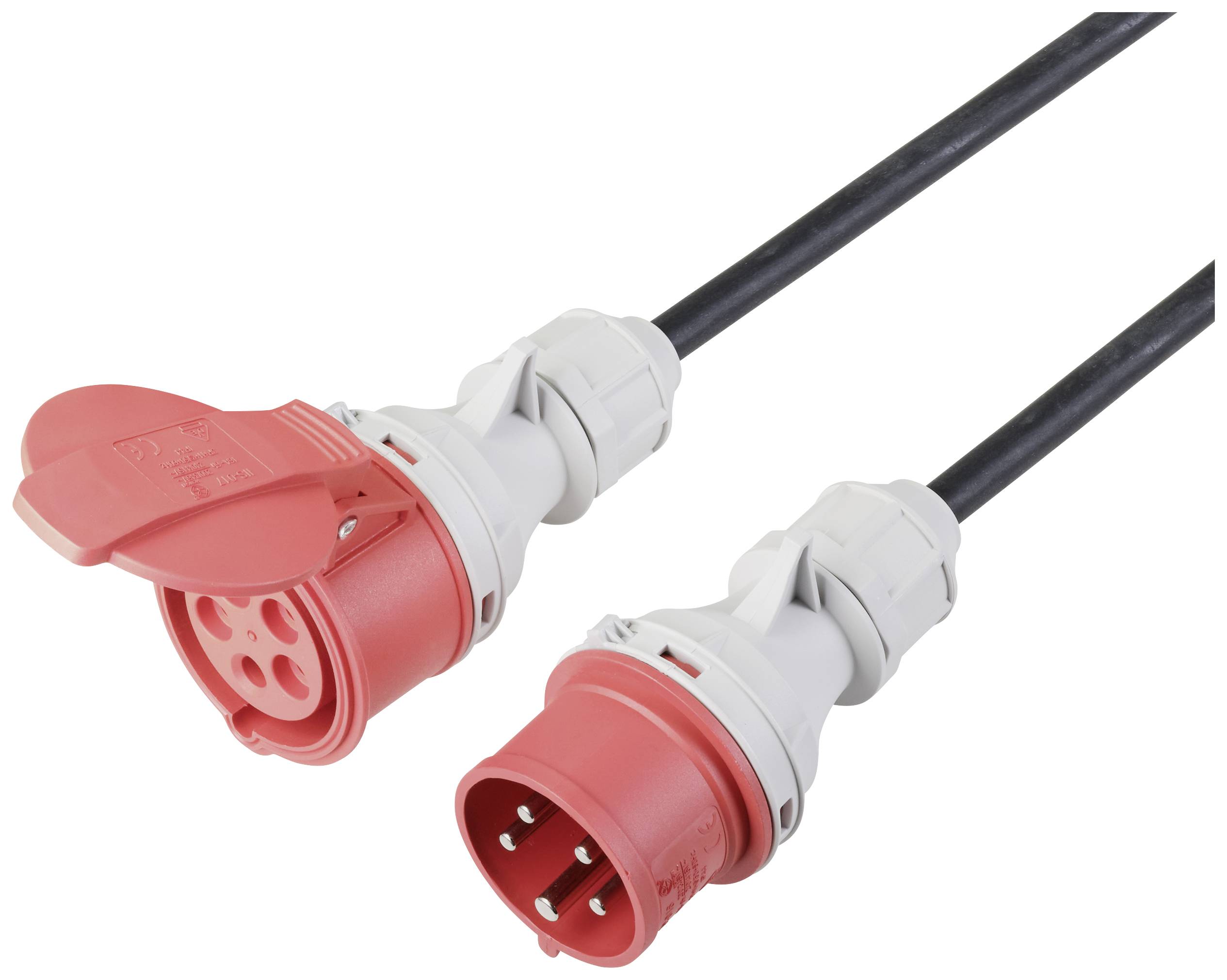 Sygonix SY-5244050 Produzni kabl 16 A 10 m H07RN-F 5G 1,5 mm2 IP44 CEE utikac 16 A 5P - CEE spojnica 16 A 5P crna otporan na vremenske uslove, za spoljasnju upotrebu