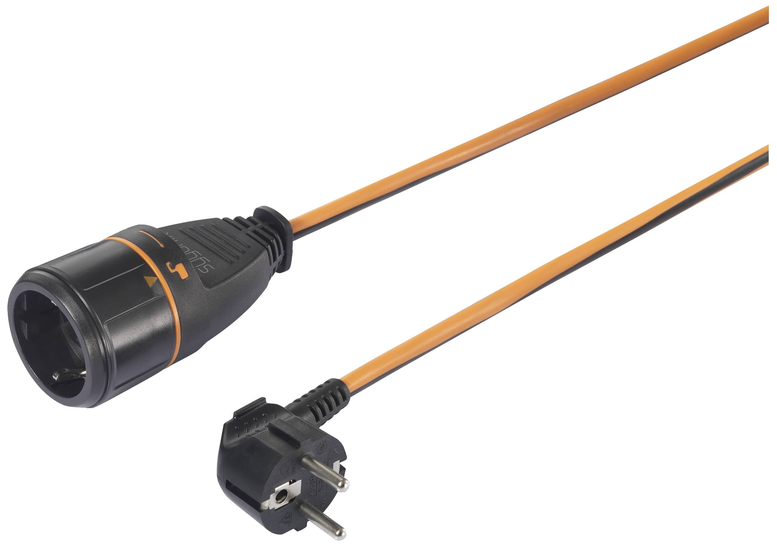 Sygonix SY-5597568 Produzni kabl 16 A 5 m H05VV-F 3G 1,5 mm2 IP20 1 uticnica Schuko utikac - Schuko uticnica crna, narandzasta