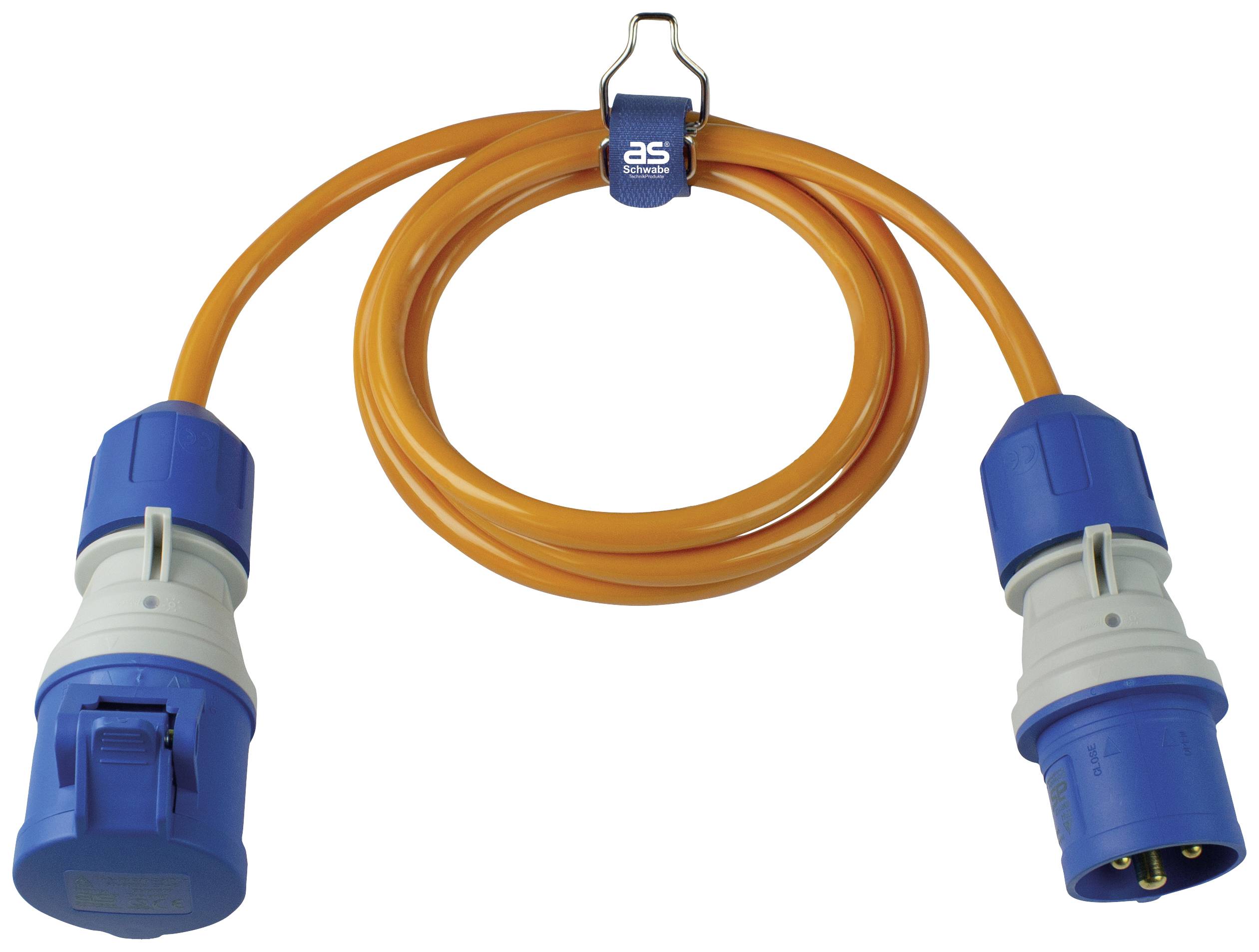 AS Schwabe 62430 Produzni kabl 16 A 1.5 m H07BQ-F 3G 2,5 mm2 230 V IP44 1 uticnica CEE utikac 16 A 3P - CEE spojnica 16 A 3P