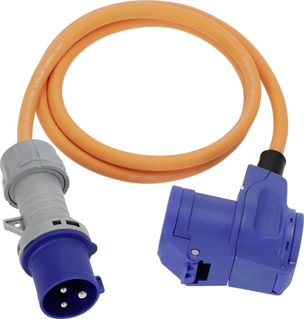 Brennenstuhl Adapterski kabl 1.5 m H07RN-F 3G 2,5 mm2 IP44 1 uticnica CEE utikac 16 A 3P - CEE spojnica 16 A 3P plava, crna, narandzasta, siva