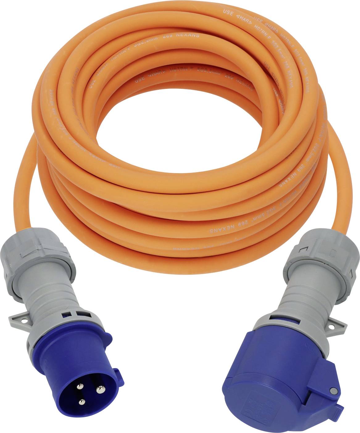 Brennenstuhl Produzni kabl 10 m H07RN-F 3G 2,5 mm2 IP44 CEE utikac 16 A 3P - CEE spojnica 16 A 3P plava, siva, narandzasta