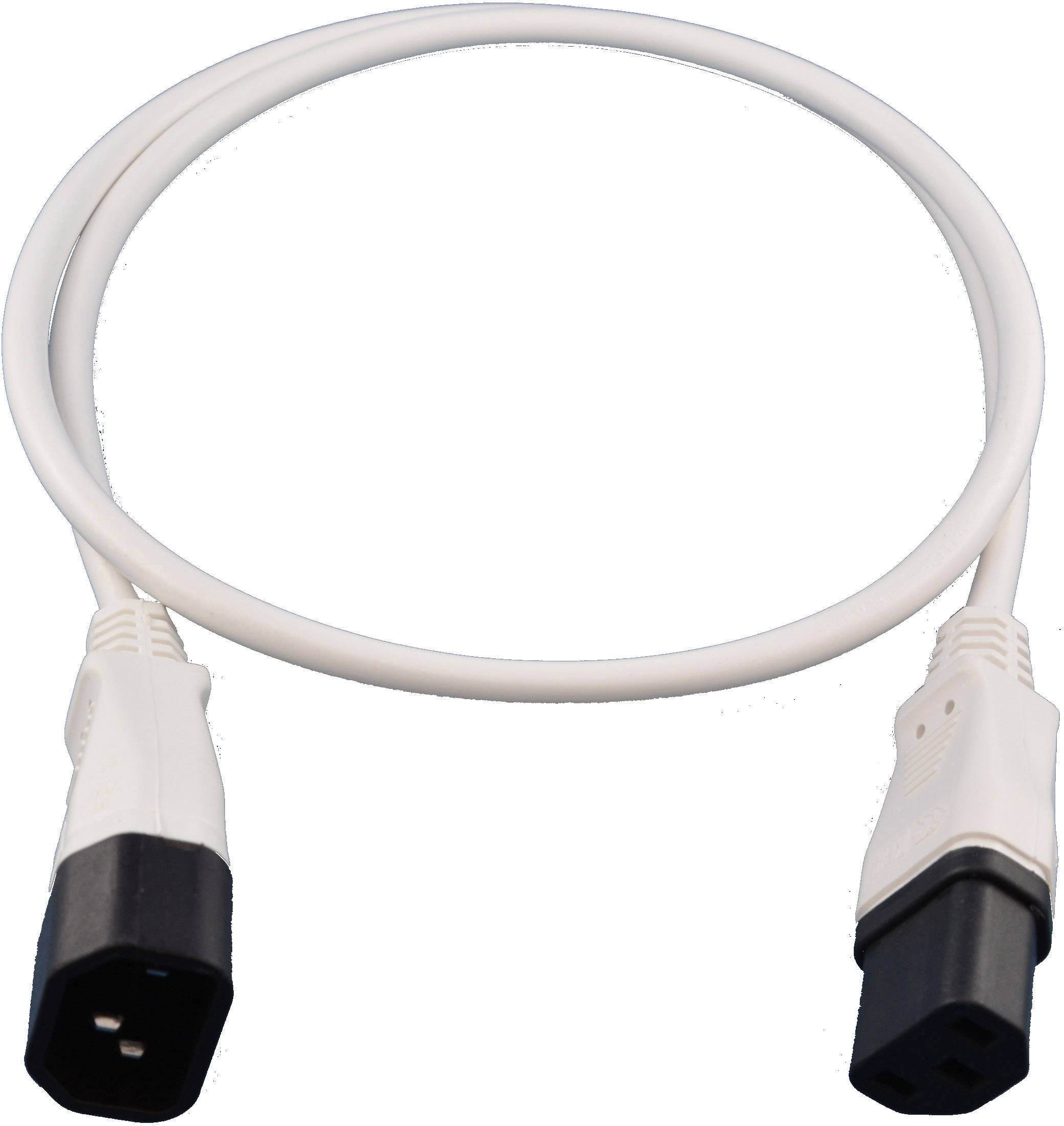 HAWA R772 Prikljucni kabl za hladne uredjaje 10 A 1 m H05VV-F 3G 1,0 mm2 230 V IEC - IEC bela