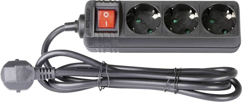 Adam Hall 8747S3 razdelnik - produzni kabl 3x 1.40 m 230 V 16 A crna sa prekidacem