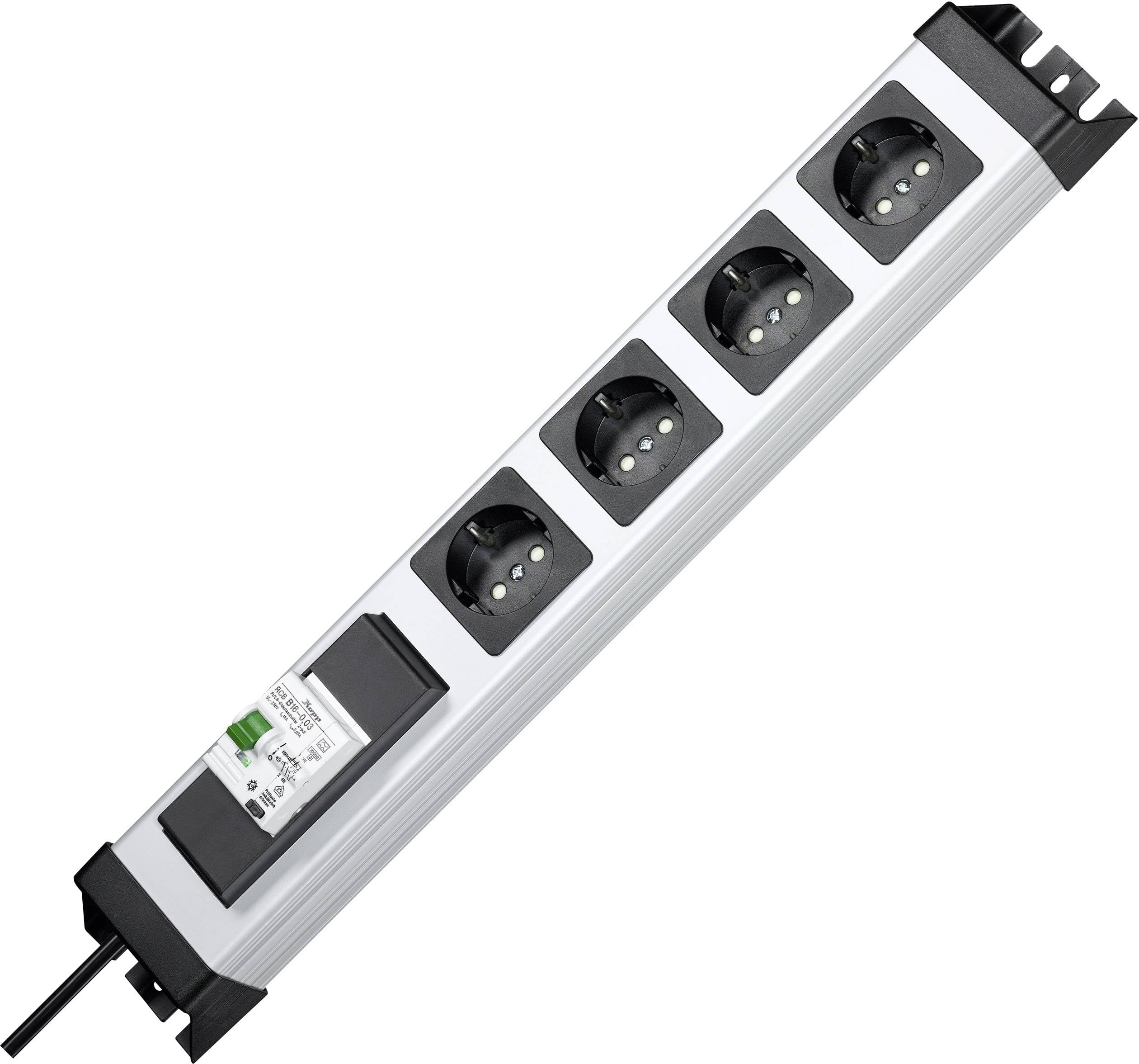 Kopp 228120012 razdelnik - produzni kabl 4x 1.40 m 230 V 3600 W IP20 siva, crna