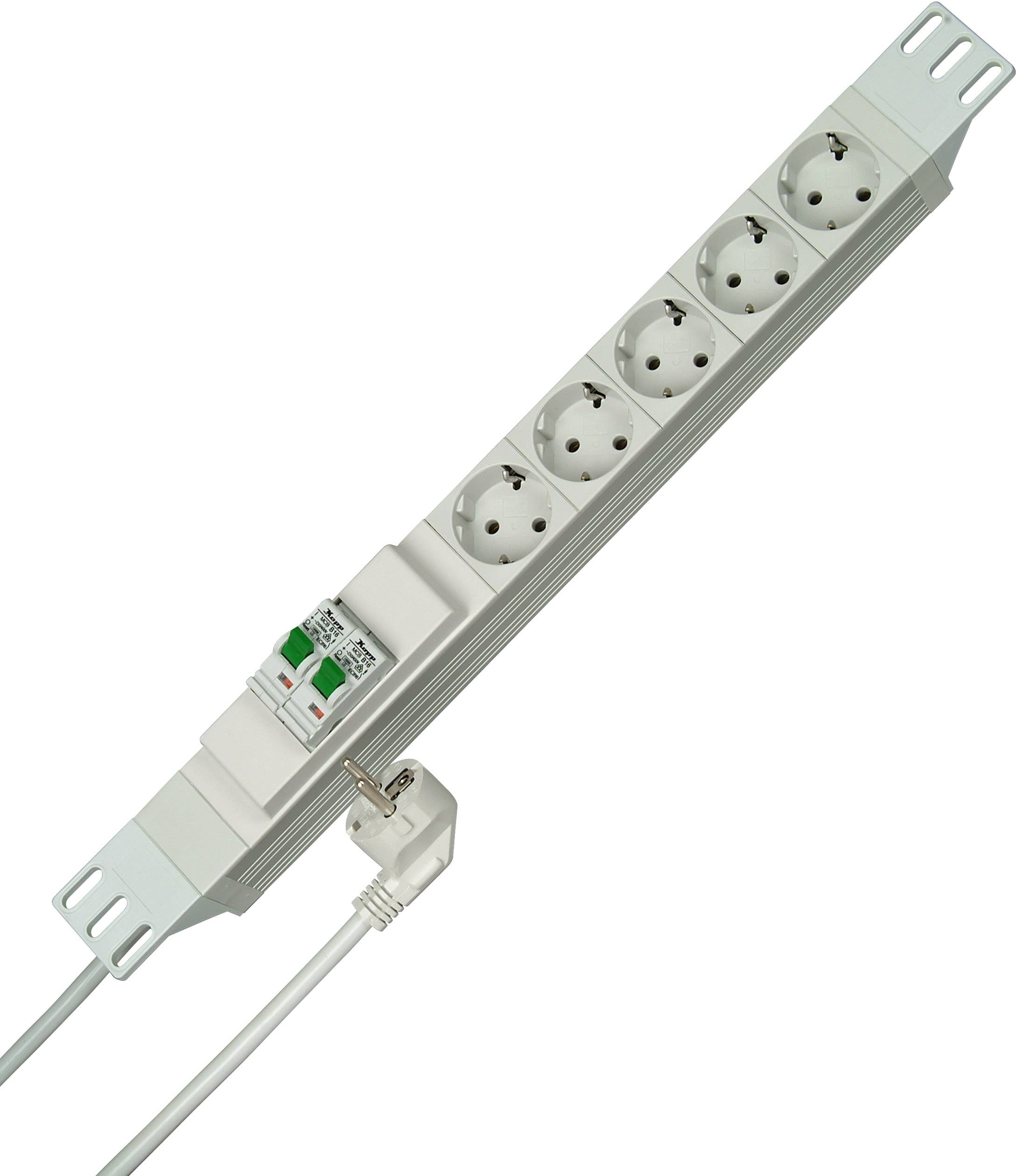 Kopp 931504015 razdelnik - produzni kabl 19'' 5x 2.00 m 230 V bela