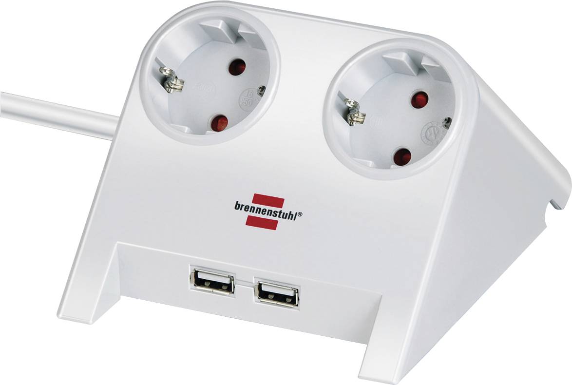 Brennenstuhl 1153520222 razdelnik - produzni kabl 2x 1.80 m 230 V 3.680 W bela