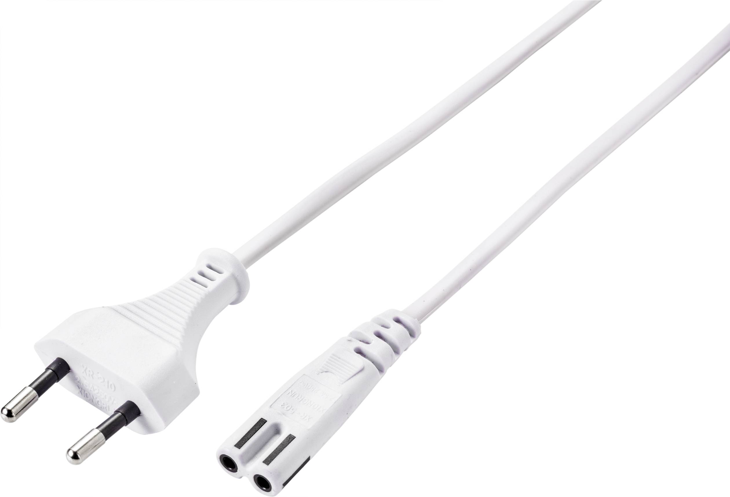 Sygonix SY-5044218 Napojni kabl 2.5 A 5 m H03VVH2-F 2X 0,75 mm2 230 V Euro utikac bela