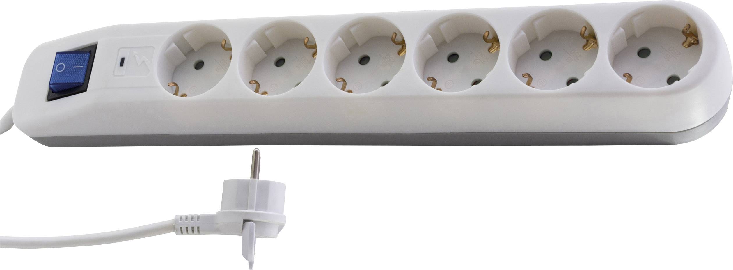 REV 0014641100 razdelnik - produzni kabl 6x 1.40 m 230 V 3500 W bela, siva