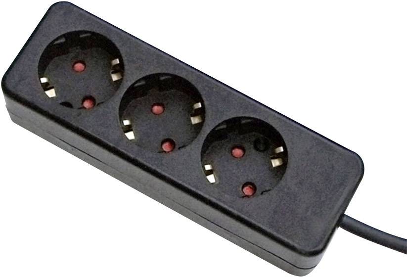 Gebro 106143 razdelnik - produzni kabl 3x 3.00 m 230 V 3680 W IP20 crna