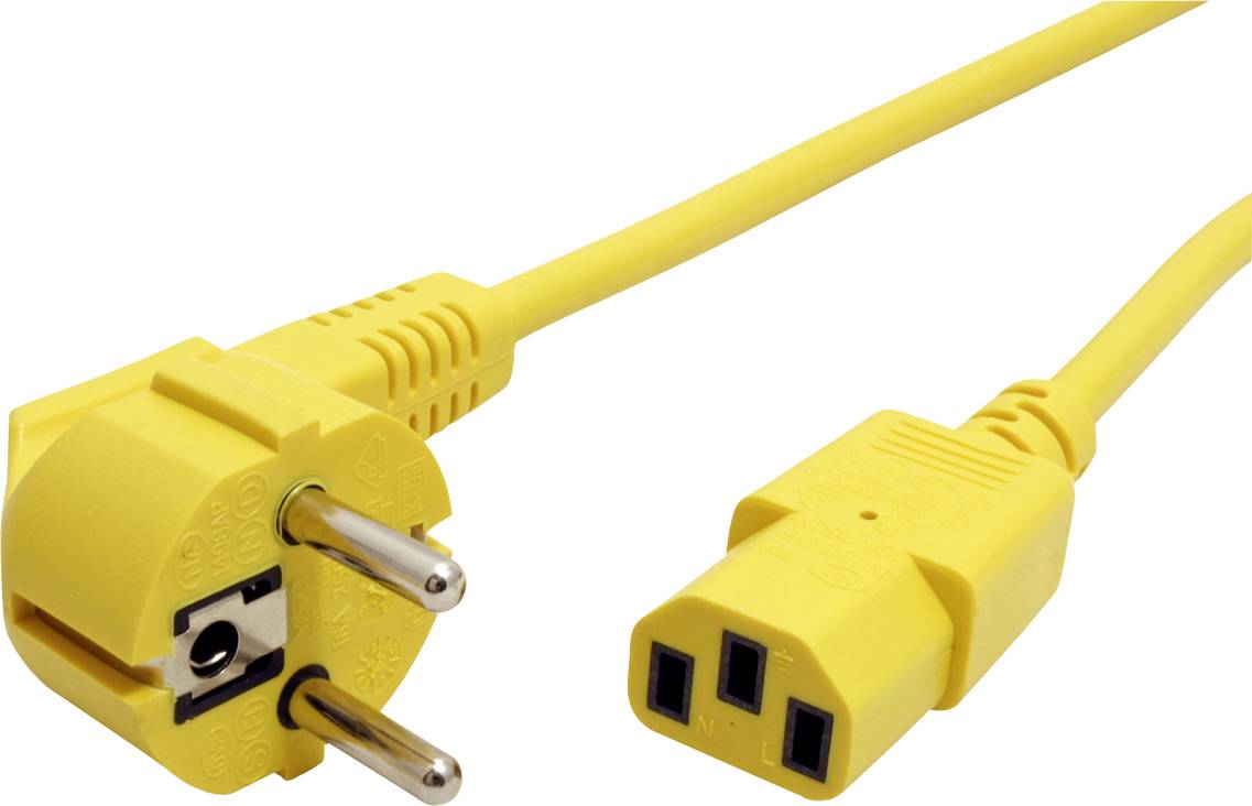 ROLINE Napojni kabl 10 A 1.80 m 250 V/AC Schuko utikac - IEC zuta