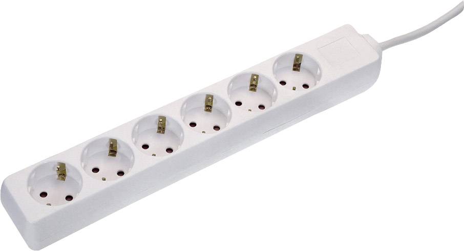 Schwabe 1857558 razdelnik - produzni kabl 6x 1.40 m 230 V 3500 W IP20 bela