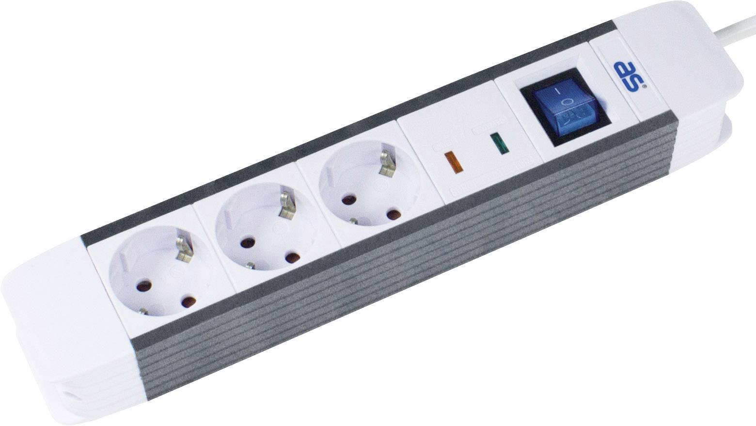 Schwabe 1857967 razdelnik - produzni kabl 3x 1.50 m 230 V 3500 W IP20 bela, crna