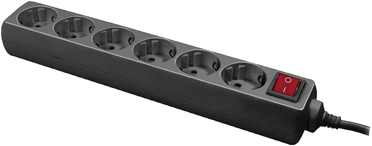 LogiLink LPS202B razdelnik - produzni kabl 6x 1.50 m IP20 crna sa prekidacem