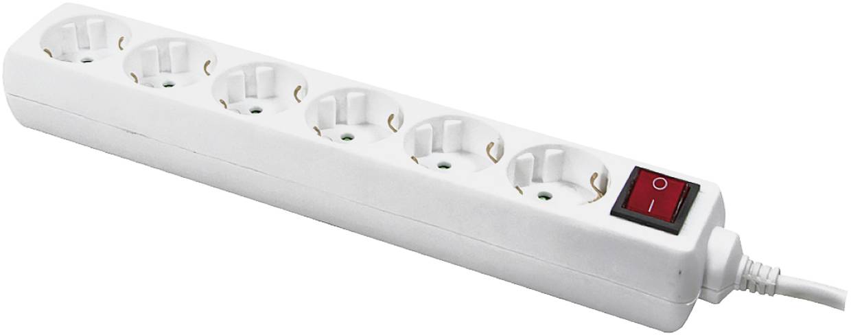 LogiLink LPS202 razdelnik - produzni kabl 6x 1.50 m IP20 bela sa prekidacem