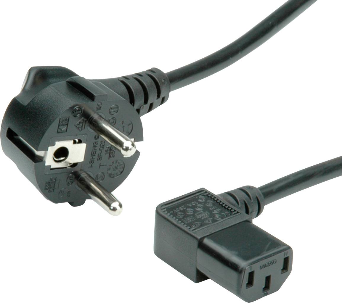 Value kotna Napojni kabl 10 A 1.80 m 250 V/AC Schuko utikac - IEC crna