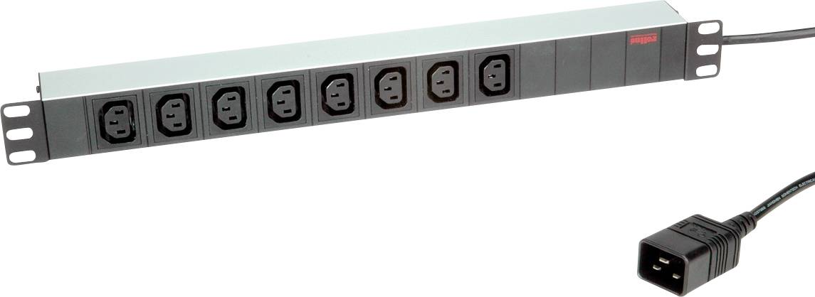 Roline 19.07.1627 razdelnik - produzni kabl 19'' 8x 2.00 m 250 V/AC srebrna (kovinska)
