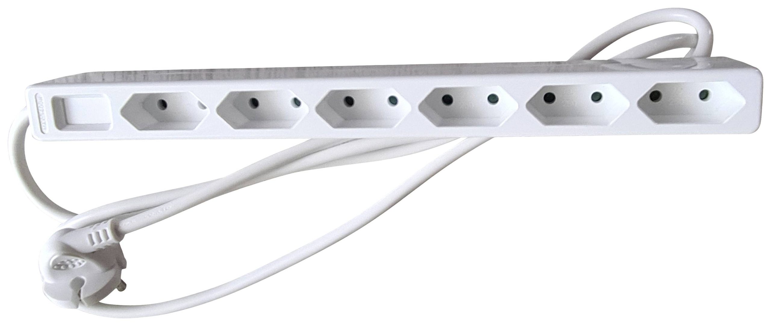 AS Schwabe 11315 razdelnik - produzni kabl 6x 1.4 m 230 V 1800 W IP20 bela