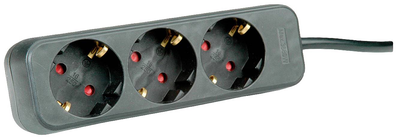 Roline 19.07.1066 razdelnik - produzni kabl 3x 1.50 m 250 V/AC 3600 W crna