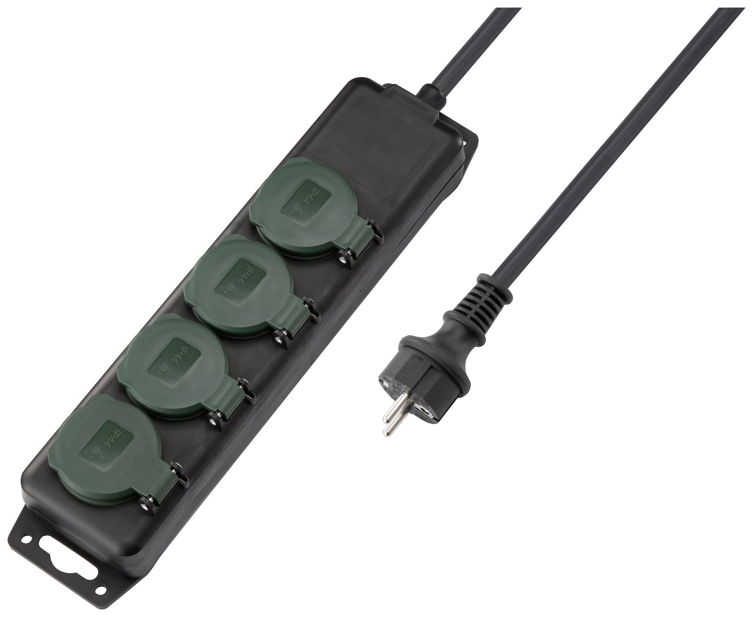 Sygonix SY-5145340 razdelnik - produzni kabl 4x 1.40 m 230 V/AC IP44 crna, zelena
