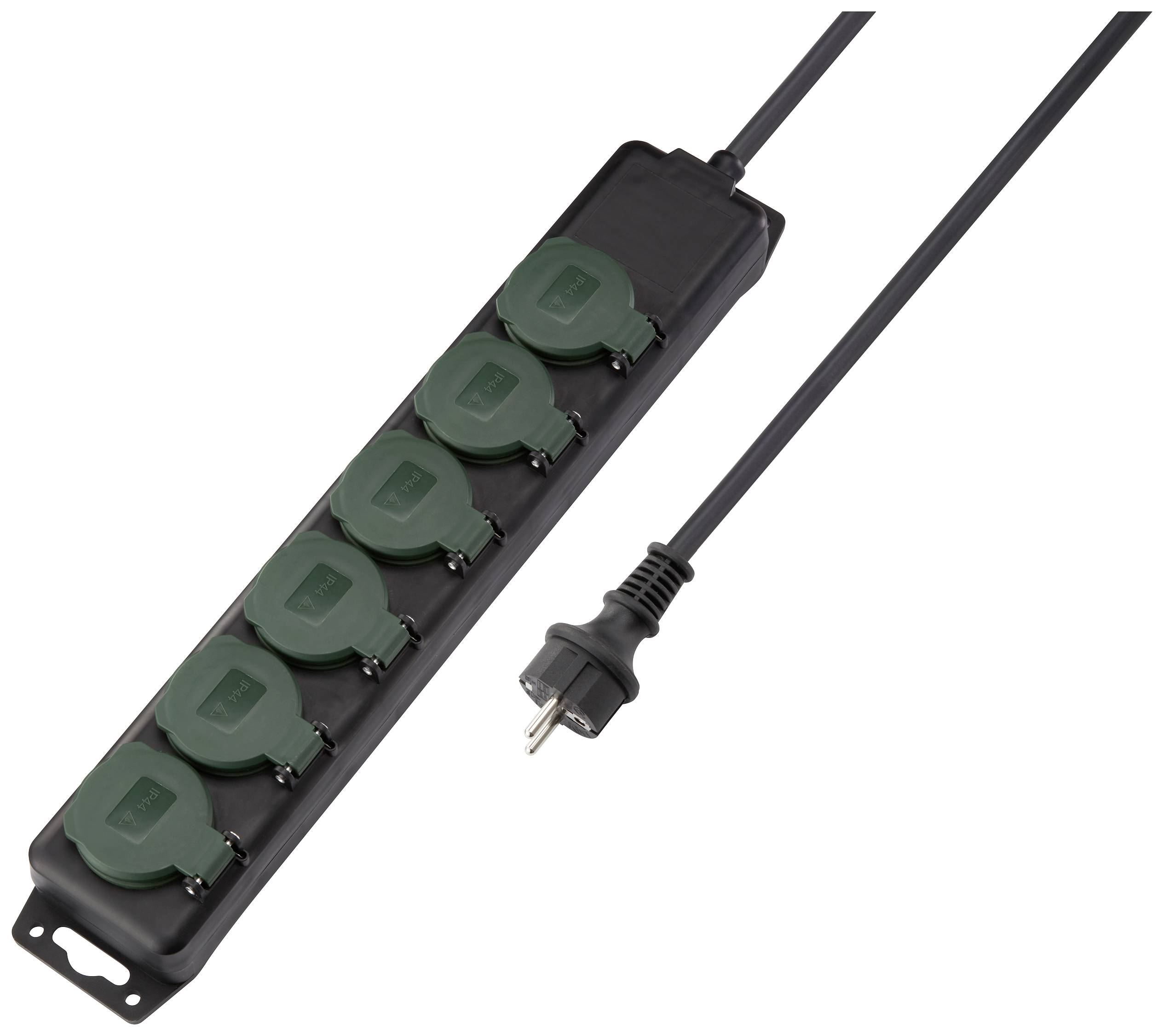 Sygonix SY-5145342 razdelnik - produzni kabl 6x 1.40 m 230 V/DC IP44 crna, standardno zelena (svilnato mat)