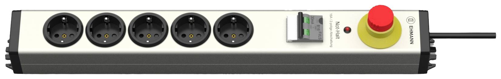 Ehmann 0873x00052035 razdelnik - produzni kabl 5x 4.2 m 230 V 3600 W IP20 srebrna, crna sa prekidacem
