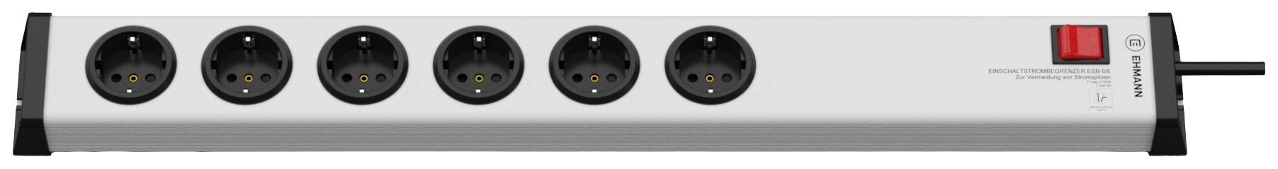 Ehmann 0268x0062301 razdelnik - produzni kabl 6x 1.5 m 230 V 3600 W IP20 srebrna, crna