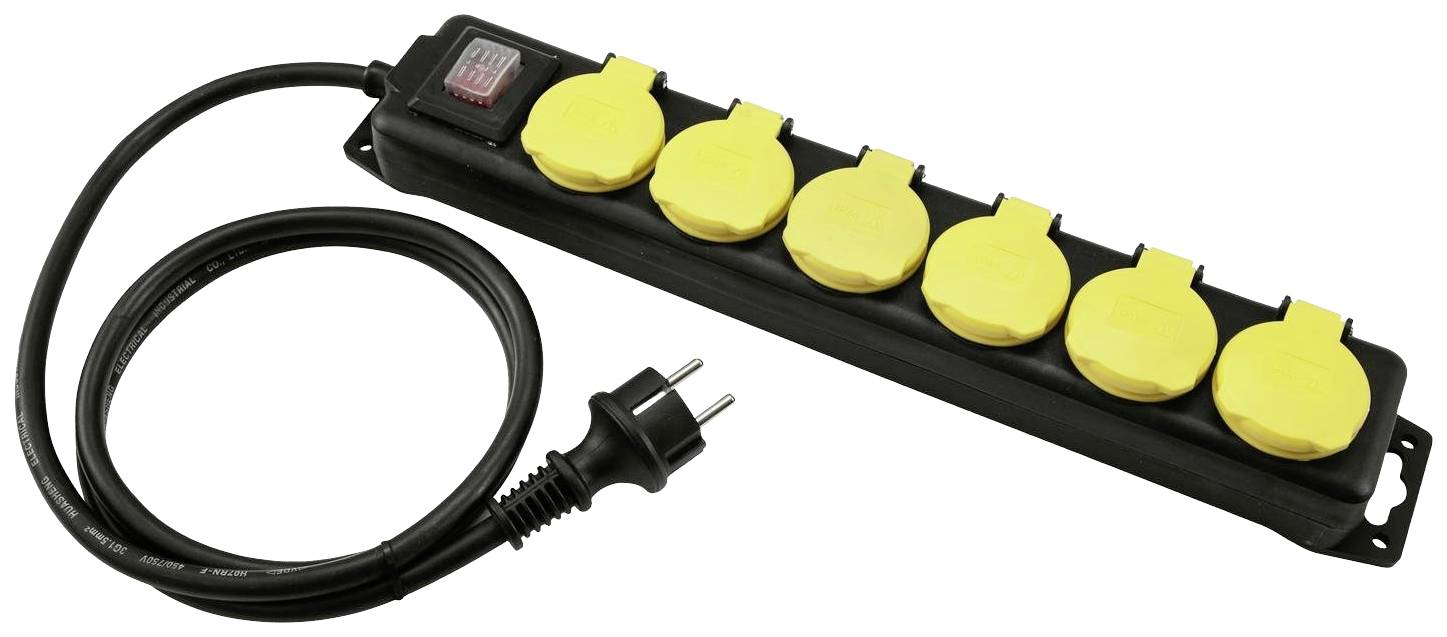 Eurolite 30240154 razdelnik - produzni kabl 1.5 m 230 V crna, zuta
