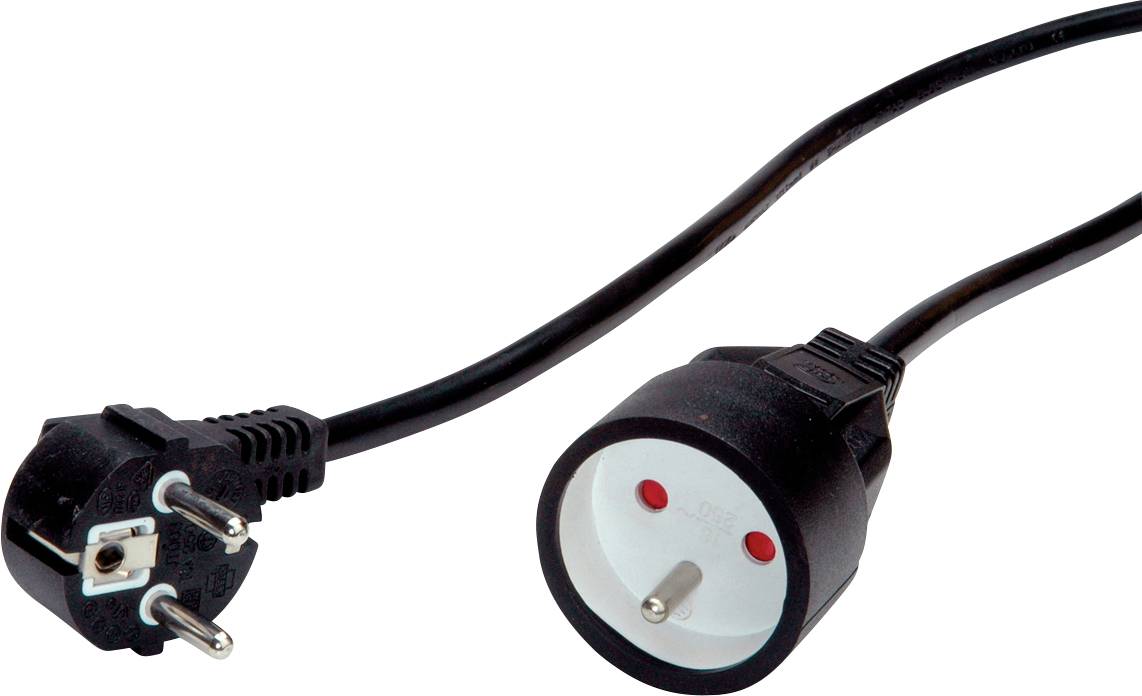 Value Prikljucni kabl 16 A 3 m H05VV-F 3G 1,5 mm2 250 V/AC Schuko utikac - CEE spojnica 16 A 3P crna