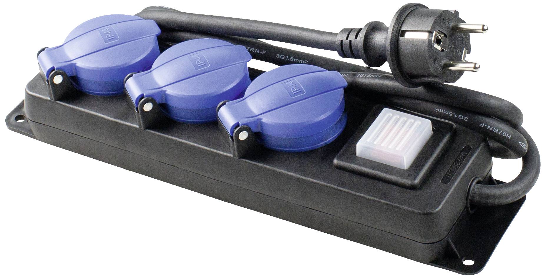 AS Schwabe 38630 razdelnik - produzni kabl 3x 1.5 m 230 V 3500 W IP44 crna