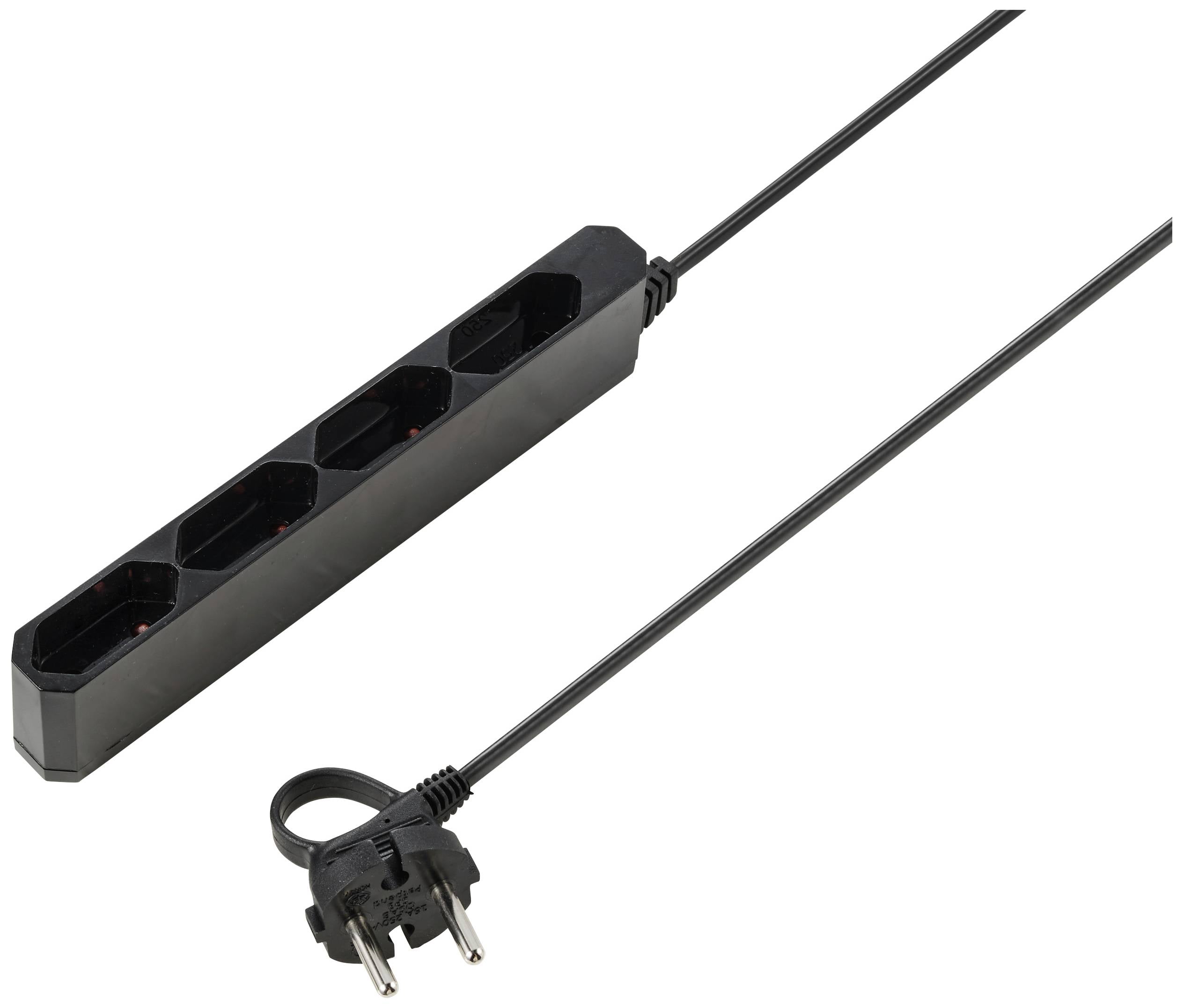 Sygonix SY-5806880 razdelnik - produzni kabl 4x 1.50 m 230 V/AC crna