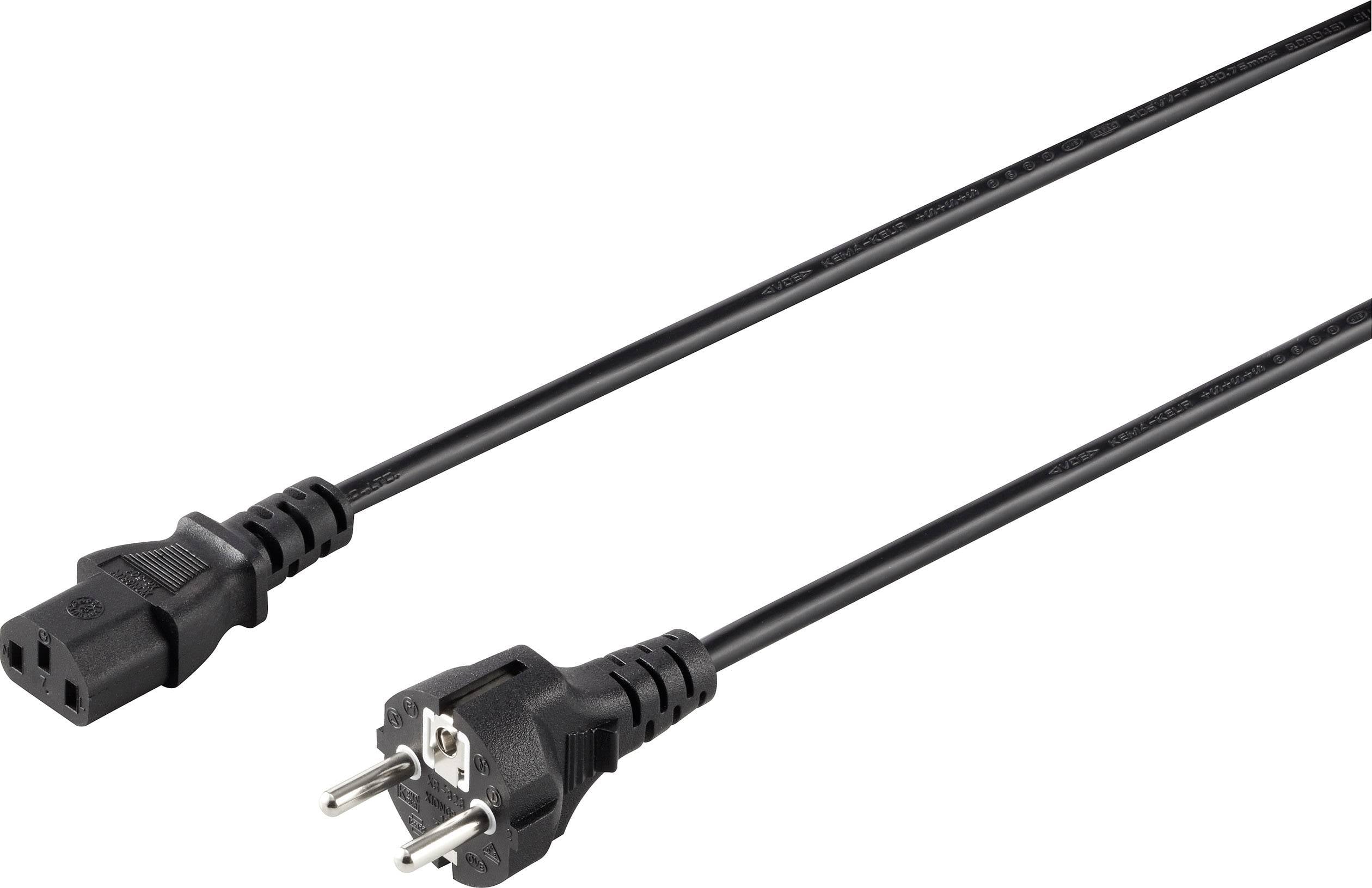 Sygonix SY-5042692 Prikljucni kabl za hladne uredjaje 10 A 2 m H05VV-F 3G 0,75 mm2 230 V Schuko utikac - IEC crna