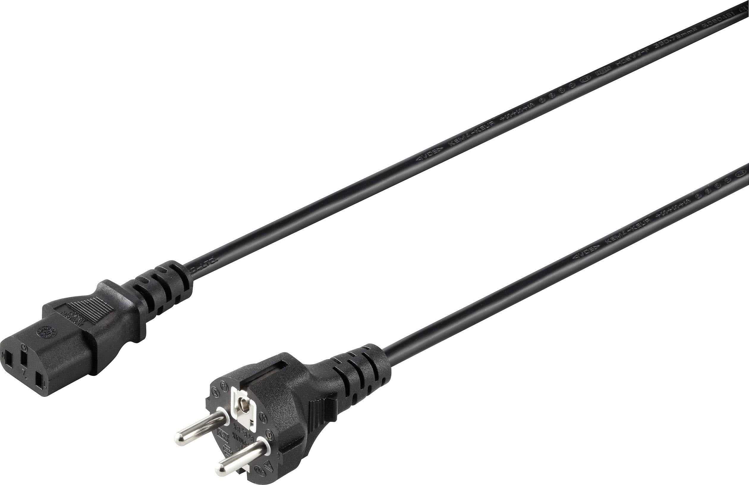Sygonix SY-5042694 Prikljucni kabl za hladne uredjaje 10 A 1.50 m H05VV-F 3G 0,75 mm2 230 V Schuko utikac - IEC crna
