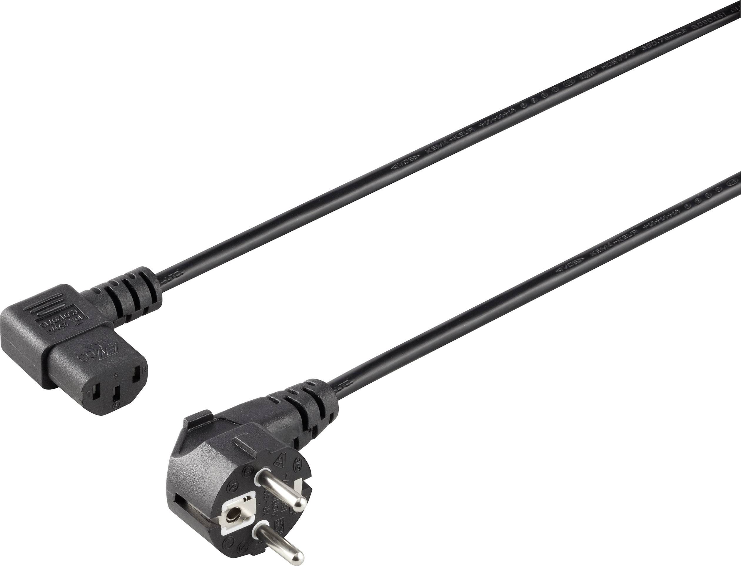 Sygonix SY-5042710 Prikljucni kabl za hladne uredjaje 10 A 2 m H05VV-F 3G 0,75 mm2 230 V Schuko utikac - IEC crna