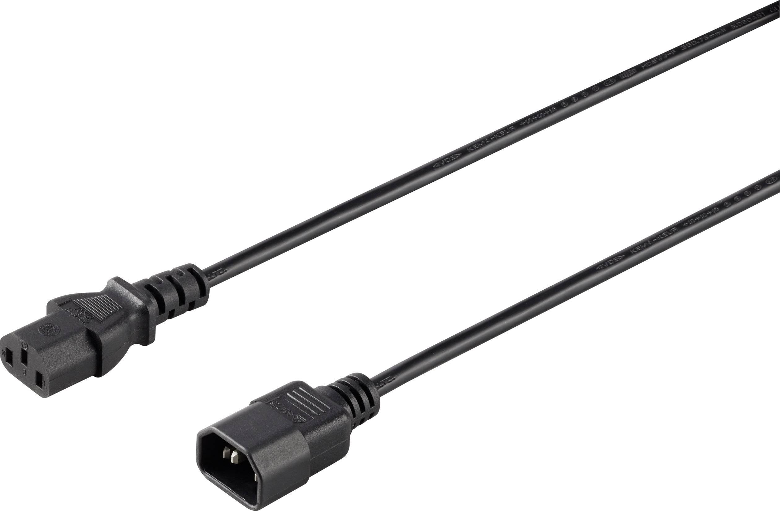 Sygonix SY-5042726 Prikljucni kabl za hladne uredjaje 10 A 0.50 m H05VV-F 3G 0,75 mm2 230 V IEC - IEC crna