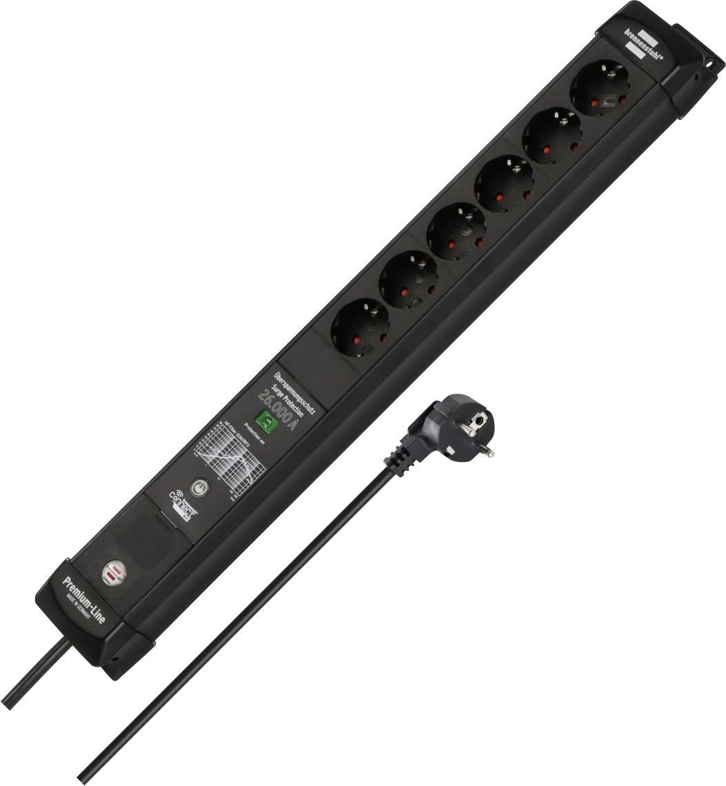 Brennenstuhl 1951160611 razdelnik - produzni kabl 6x 1.8 m 230 V IP20 crna