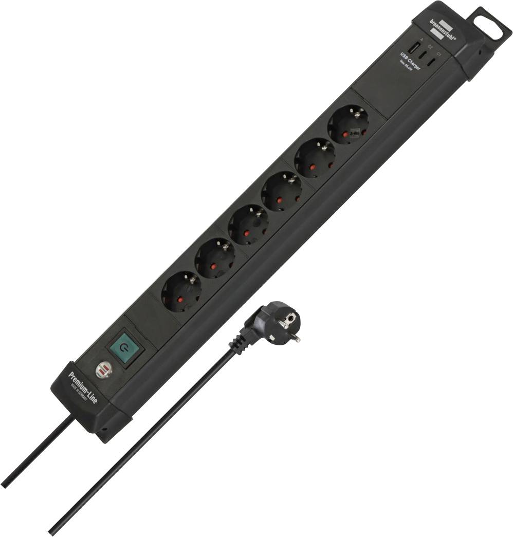 Brennenstuhl 1951160613 razdelnik - produzni kabl 6x 3 m 16 A crna
