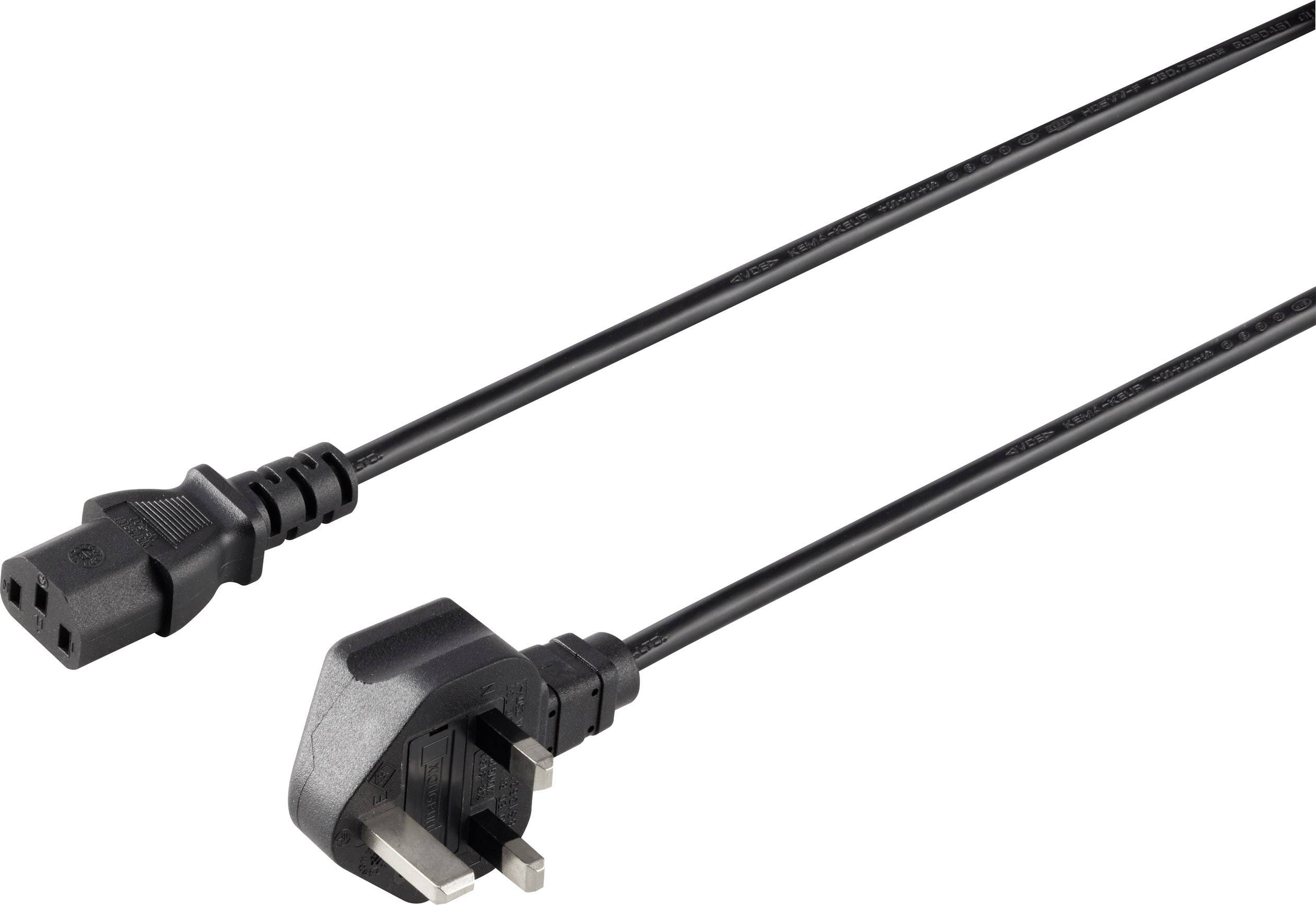 Sygonix SY-5042738 Prikljucni kabl za hladne uredjaje 10 A 2 m H05VV-F 3G 0,75 mm2 230 V crna