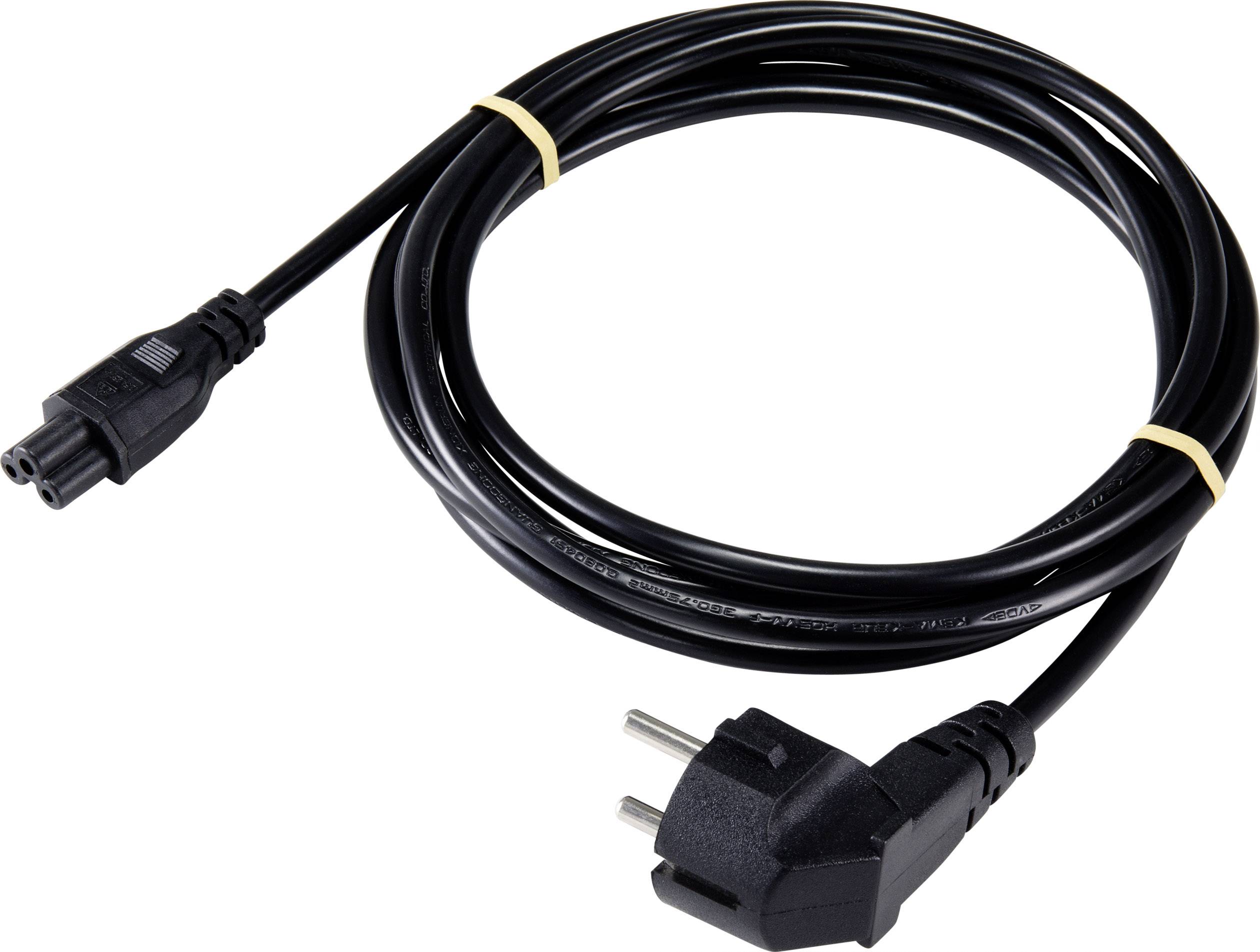 Sygonix SY-5178374 Napojni kabl 2.5 A 5 m H05VV-F 3G 0,75 mm2 230 V Schuko utikac crna
